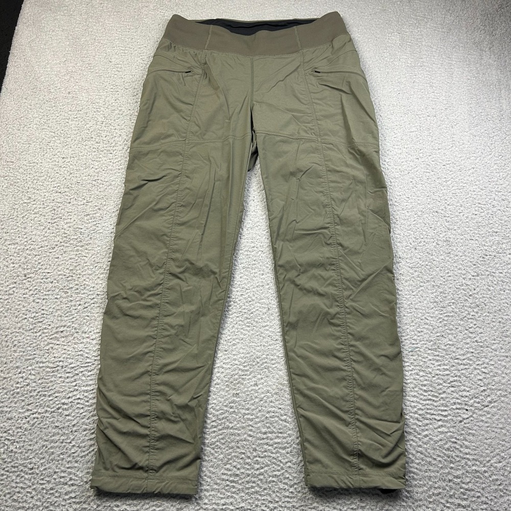 Prana Pants Women's Large Koen Green Zip Outerwear Lightweight UPF Travel